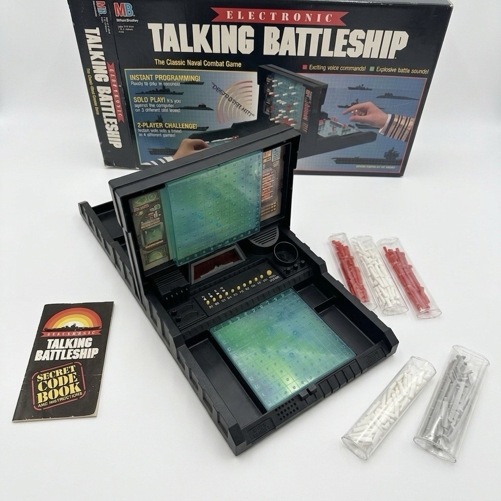 Vintage Milton Bradley Electronic Talking Battleship Game 1989 GREAT WORKING